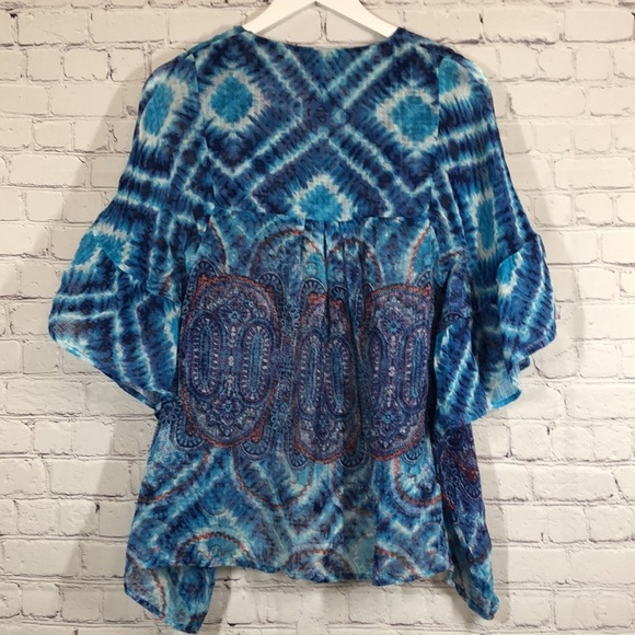 Alberto Makali blouse in blue with beads - Picture 4 of 6